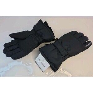 NWT Isotoner Waterproof & Breathable Black Gloves Adj Wrist KIDS Sz S/M Or L/XL